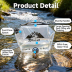 Rocalt 2 Pack Collapsible Water Bag, 2.1Gallon Water Storage Bag, BPA Free Emergency Drinking Camping Water Container for Hiking, Travel, Survival & Outdoor