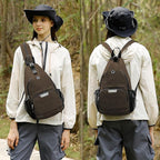 MOSISO Sling Backpack Travel Hiking Daypack, Crossbody Convertible Sling Bag with Front Pocket One Shoulder Chest Bag