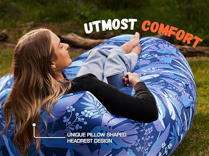 WEKAPO Inflatable Sun Lounger, Air Sofa, Hammock, Portable, Waterproof and Leak-Proof, Ideal for Backyard, Beach, Travel, Camping, Picnics and Music Festivals