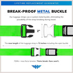 Hero Luggage Straps for Suitcases and Carry-On (2-Pack) Heavy-Duty Secure Belts with 700+ lbs. Max Force Tension