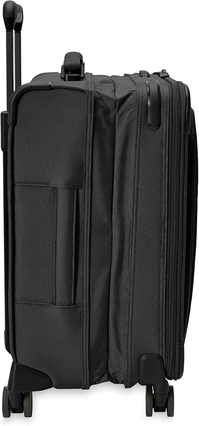 Briggs & Riley Global 21" Carry On Expandable Spinner - Luggage for International Travel, Suitcases with Wheels, Softside Rolling Bag for Men & Women, Self-Repairing Zipper- Baseline Collection, Black