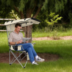 PLKO Camping Chairs with Canopy, Portable Quad Lawn Chair for Adults, Folding Recliner Chair with Cup Holder Outdoor Events and Shade- Support 330 LBS