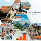 2 Pack Upgraded Collapsible Stool Folding Stool with Cushion,Retractable Folding Stool Max Load Capacity 400lbs, Portable Telescoping Stools for Camping Hiking Outdoor BBQ -Orange