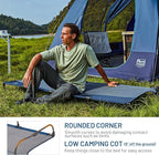 TIMBER RIDGE Lightweight Aluminum Camping Cot, 20-Second Quick Set-Up Folding Cot with Zipper Closure, Portable Carry Bag Included for Camping, Travel and Outdoors, Support up to 225lbs, Blue