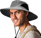 SUN CUBE Wide Brim Sun Hat Men Women, Fishing Hats Sun UV Protection, Mens Hiking Bucket Hat Safari Beach Boonie, UPF 50+