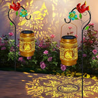 2 Pack Solar Lanterns Outdoor Waterproof,Hanging Metal Cardinal Garden Decor for Outside,Patio,Landscape,Walkway, Mothers Day Gifts for Women Mom Grandma