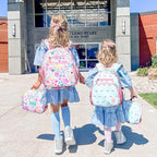mibasies Toddler Backpack for Girls 2-4: Preschool Kindergarten Backpack - Cute Kids Backpacks for Girls - Rainbow Blue