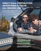 KingCamp Self Inflating Sleeping Pad, R 7.1/7.9 Dual Sided Air & Foam Camping Mattress 2 Person for All Seasons, 3" Thick Full Size Double Sleeping Pad for Camp Tent Outdoor Car, PVC Free