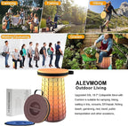 ALEVMOOM Upgraded XXL 19.7" Collapsible Stool, Heavy Duty Portable Folding Stool Max Load 1000 lbs, Retractable Telescoping Foldable Seat for Camping Fishing Hiking Travel BBQ