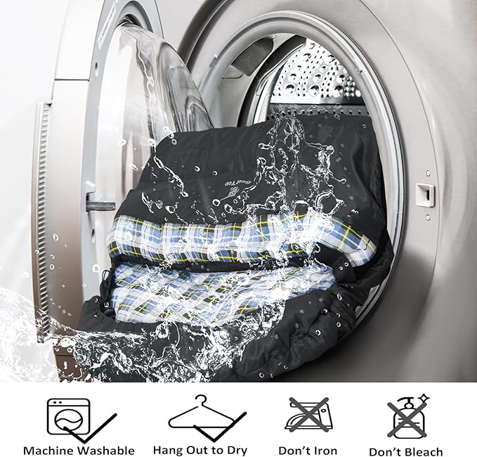 GEERTOP Flannel Sleeping Bags for Adults Big & Tall People Portable Cold Weather Envelope XXL All Seasons Camping Sleeping Bag