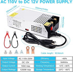 DC 12V 100A 1200W Power Supply 110V AC to 12v DC Converter Power Supply Adapter 100A 1200W Switch Transformer for Motor Pump CCTV Security Camera Car Stereo 3D Printer