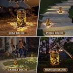 4 Pack Hummingbird Solar Lanterns Outdoor Waterproof, Metal Hanging Lights Decorations for Garden Yard Lawn Patio, Hummingbird Gifts for Women Mom Grandma Sister for Mother'Day Christmas