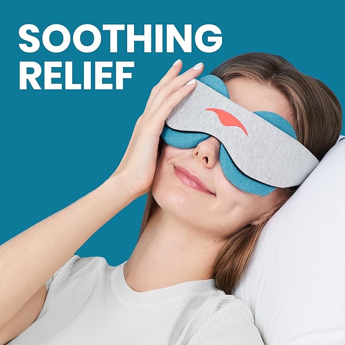 Manta Cool Sleep Mask – Blackout Eye Mask with Reusable Cooling Pads, Zero Eye Pressure and Adjustable Strap for Soothing Cool Relief
