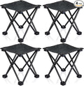 4 Pack Camping Stool Foot Rest Small 11Inch Portable Folding Camping Chair Lightweight Foot Rest Seat with Carry Bag for Fishing Hiking Gardening Beach Outdoor Walking Backpacking Travel BBQ (Black)