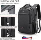 DUSLANG 17 Inch Laptop Backpack for Travel Water Resistant College Bookbag for Men/Women Laptop Bag with USB Charging Port and Tablet Sleeve Bag Compatible Protective Case, Black