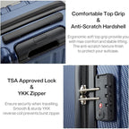 Hanke 14 Inch Underseat Carry On Luggage with Wheels Hard Shell Suitcases Lightweight Small Luggage for Weekender Mini Suitcase Carry On Bag Travel Luggage Christmas Gifts for Birthday (Dark Blue)