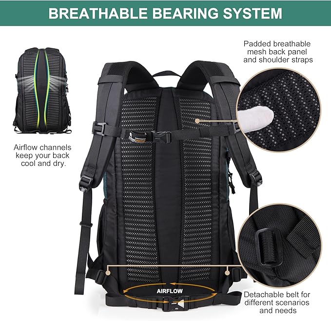 MOUNTAINTOP Hiking Backpack,25/30L Camping Backpack, Men Women Hiking Daypack Lightweight Travel Backpack for Climbing