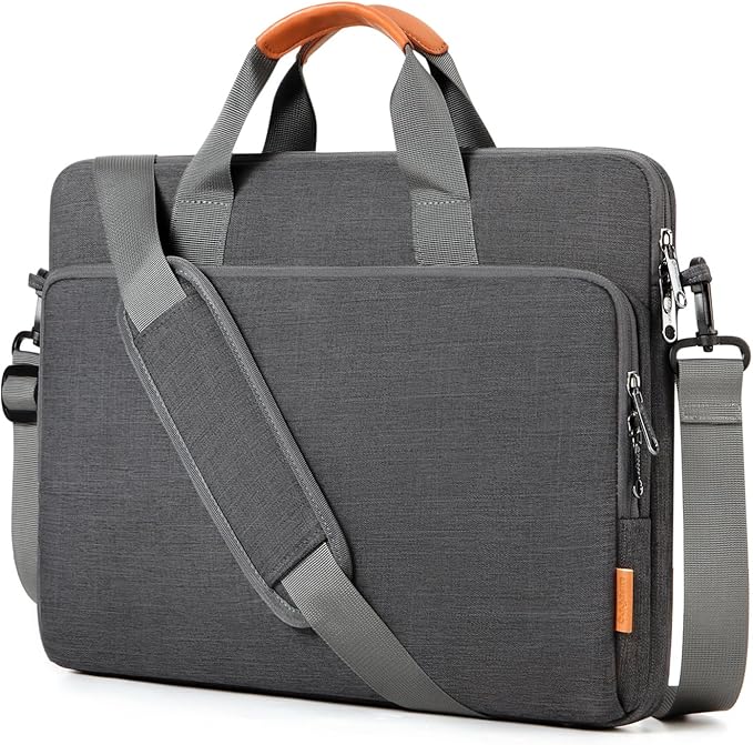 17 17.3 18 inch Laptop Computer PC Shoulder Bag Carrying Case, Water-Repellent Fabric Briefcase, Lightweight Toploader, Business Casual or School