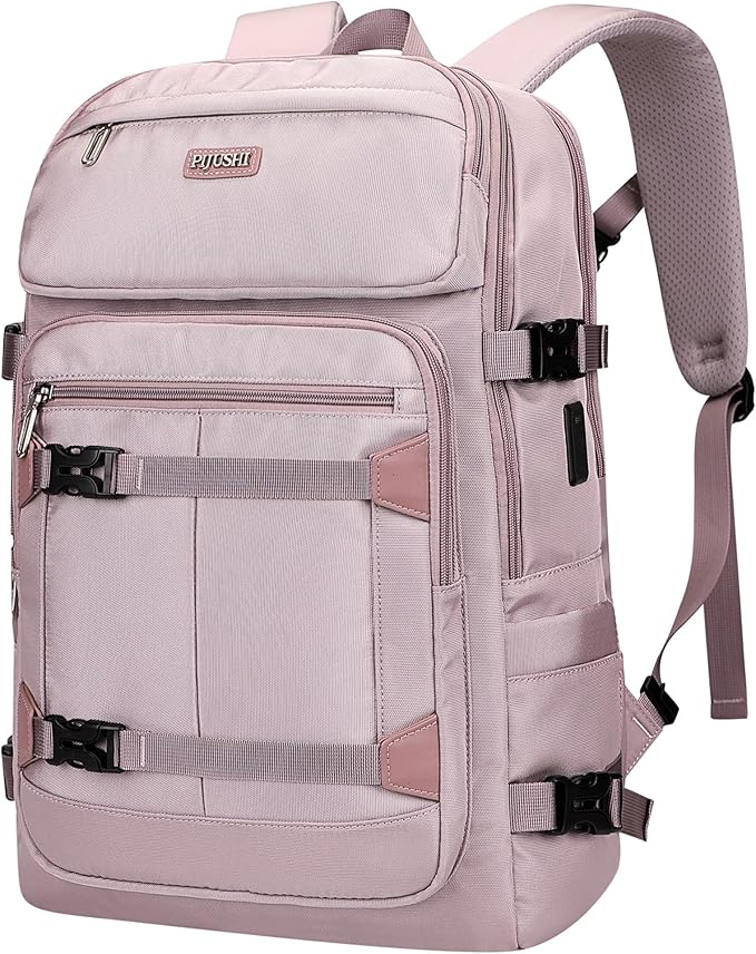 PIJUSHI Travel Backpack for Women Flight Aprroved Carry on Bag Large Casual Luggage Backpack Fit 16 inch Laptop(PE050 Ashen Purple)