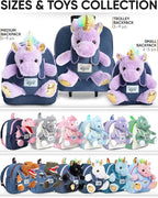 Toddler Luggage for Girls w Unicorn Toys, Kids Rolling Backpack for Girls, Toddler Suitcase, Gifts for 3 4 5 6 Year Old