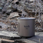 Kuvik Titanium Pot with Lid 650ml (22 oz) - Ultralight and Compact Pot for Backpacking, Camping, and Survival