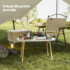 WOHOMO Folding Coffee Table White Small Coffee Tables for Living Room Portable Simple Modern Center Table for Small Spaces, No Assembly, 31.5 * 15.7 * 17.7IN, White Htp