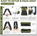 MARCHWAY Lightweight Folding High Back Camping Chair with Head Support, Stable Portable Compact for Outdoor Camp, Travel, Beach, Picnic, Festival, Hiking, Backpacking (Highback Green)