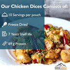 MOUNTAIN ESSENTIALS Freeze-Dried Diced Chicken – Fully Cooked and Ready to Eat | Everyday Pantry Staple for Meal Prep, Camping & Emergency Survival | Premium Quality Meat | 10 Servings per Pouch | Made in USA | 7-Year Shelf Life | Pack of 1