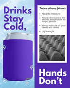 PartyPrints 100 Pack Purple Blank Can Cooler Sleeves, Customizable Bulk Insulated Foam for Beer, Collapsible Plain Drink Holder, Cold Soda Insulator, 12oz Regular, 16oz Tall Cans