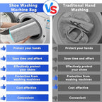 2Pcs Reusable Shoe Washing Machine Bag for Washer and Dryer:Free Up Hands, Prevent Deformation,shoe bag with Zipper Protection Design, Use for all Shoes,Sports Shoes(Gray)