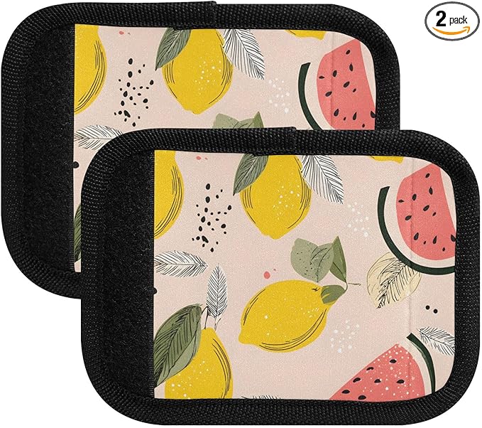 Lemon Watermelon Luggage Handle Wrap for Suitcase Luggage Tags Handle Covers Identifiers Soft Decorations Travel Accessories 2 Pack