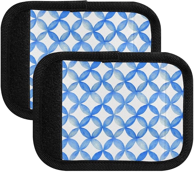 2Pcs Luggage Handle Wrap Suitcase Identifier Handle Covers Tags Soft Travel Bags Luggage Handle Gripper Accessories for Airplane Flying Blue Circle
