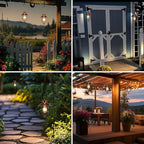 Solar Lanterns Outdoor Hanging Metal Vintage Lantern Warm White Solar Lights lamp Waterproof Edison Bulb Design for Pathway Garden Patio Yard Tree Decoration (Copper)