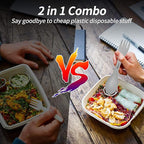 2 in 1 Titanium Spoon and Fork Combo Backpacking Utensils Lightweight Eco-Friendly Spork for Camping Backpacking Hiking Travel etc (2 Pack)