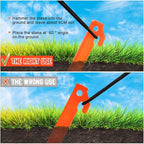 Deekin Plastic Tent Stakes 9 Inch Heavy Duty Tent Pegs Spike Hook Stakes for Summer Beach Garden Decorations Camping Outdoor Lawn Tarp
