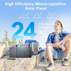 30W Portable Solar Panel, Foldable Solar Panel Charger with QC3.0 USB-A USB-C & DC Output for Phone/Power Bank/iPad/Power Station, IP65 Waterproof for Camping Backpacking Hiking RV Blackout