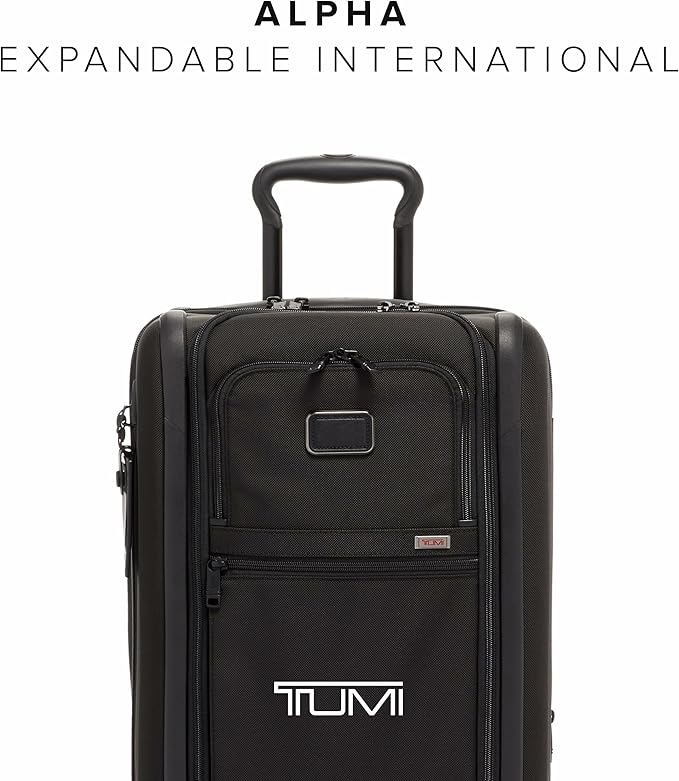 TUMI - Alpha International Expandable 4 Wheeled Carry-On - Rolling Carry On Suitcase for Domestic & International Travel - Black