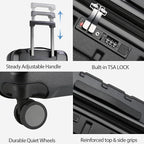 KROSER Hardside Expandable Carry On Luggage with Spinner Wheels & Built-in TSA Lock, Durable Suitcase Rolling Luggage with USB Port, Carry-On 20-Inch, Black