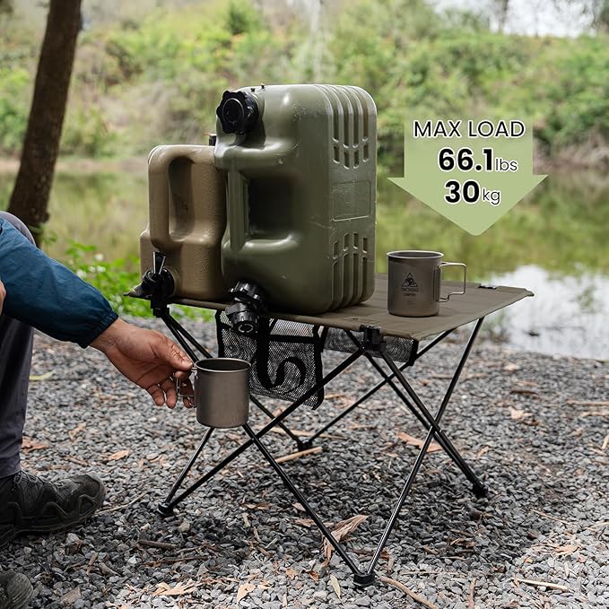 ONETIGRIS CAMPMATE Camping Table Foldable, Lightweight Portable Table Sturdy & Quick Setup, Holds Up to 66 lbs, Perfect for Camping, Hiking, Backpacking, Picnic, Beach, Travel