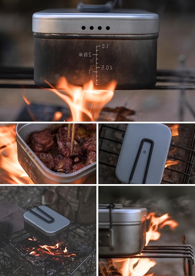 CAMPINGMOON Mess Tin 1.3L Aluminium Camping Cookware Extreme Thick S-2013