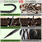 Rebar Stakes 16 inch, Heavy Duty J Hook Ground Stakes, 5/16 inch Curved Steel Tent Stakes Anti Rust Ground Anchors for Chain Link Wire Fencing, Pack of 40, Black