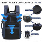 Lay Flat Carry on Travel Backpack, 30L Airline Approved, Fits 16" Laptop, USB-C & USB-A, Water Resistant, Gray