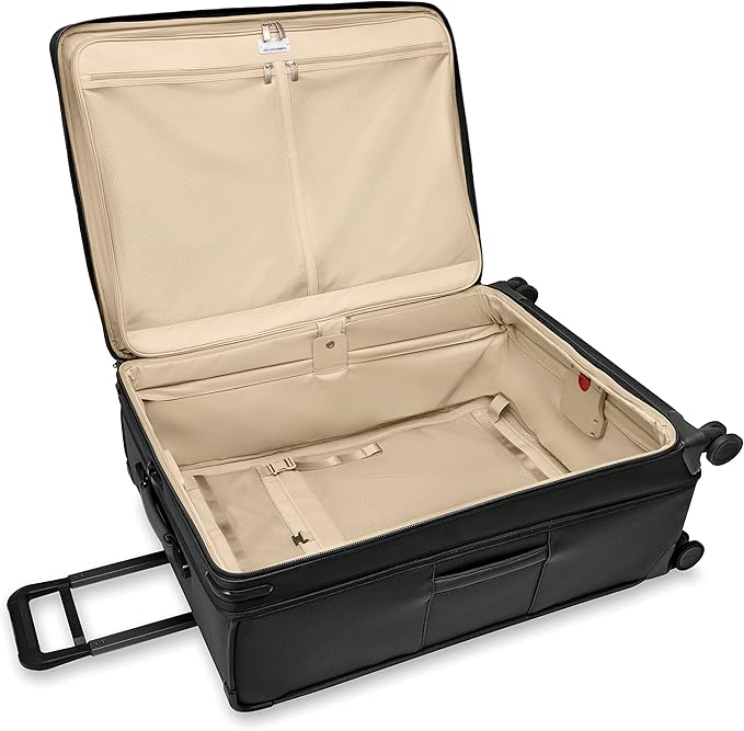 Briggs & Riley 31" Extra Large Expandable Spinner - Checked Luggage for Travel, Suitcases with Wheels, Softside Rolling Bag for Men & Women, Self-Repairing Zipper - Baseline Collection, Black