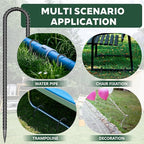 30 Pieces 12 Inch Long 5/16 Inch Diameter Rebar Tent Stakes Heavy Duty, Ground Anchors,Rebar Yard Fence Metal Lawn Bounce House Stakes Heavy Duty, Chain Link Fence J Hooks for Garden Wire Fencing