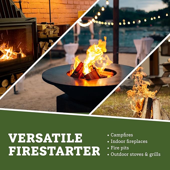 Double Tree Fire Starter Sticks - 100% Natural Cedar Wood Kindling, Quick & Easy Burning for Campfire, Camping Cooking Stove, Fire Pit, Fireplace & Grilling, lndoor & Outdoor - (X-Large 2 Cubic ft)