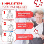 Triangular Bandage, 40" x 40" x 56", 100% Cotton, Individually Wrapped with 2 Safety Pins Per Bandage, Multi-Purpose Sling & Dressing, Bulk First Aid Kit Supply – 48 Pack