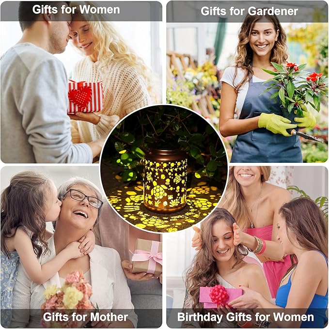 Turtle Solar Lantern Outdoor Turtle Decor Garden Decor Waterproof Decor Light Hanging Solar Lights Yard Decor, Gifts for Women Gifts for Mom Gifts for Grandma Turtle Gifts