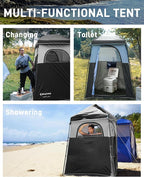 KingCamp Shower Tent, Portable Privacy Tent Outdoor Camping 1/2 Room Toilet Tents with Shower Bag & Dressing Room for Beach, Camping & Hiking