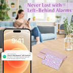 Wallet Tracker Card (iOS Only), Rechargeable Bluetooth Smart Tracking for Apple Find My Compatible Anti Tracker for Men Women Slim Item Locator for Purse Passport Key Luggage Tag (1Pcs/Purple FLR)