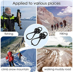 2 Pairs Non Slip Gripper Spike, Ice Grippers Traction Cleats Snow Shoe Spikes Grips Crampons with 10 Steel Studs Cleats